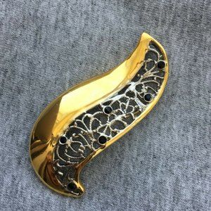 Vtg De Liguoro filigree brooch pin Statement